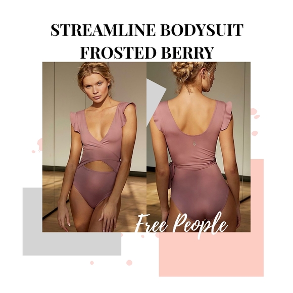 Free People Tops - NEW Free People Movement Streamline Bodysuit Frosted Berry
